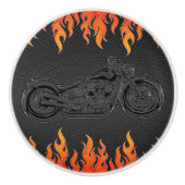 Zwarte Sinaasappel vlammen warmtemotormotor Keramische Knop (Voorkant)