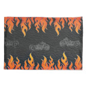 Zwarte Sinaasappel vlammen warmtemotormotor Kussensloop (Achterkant)