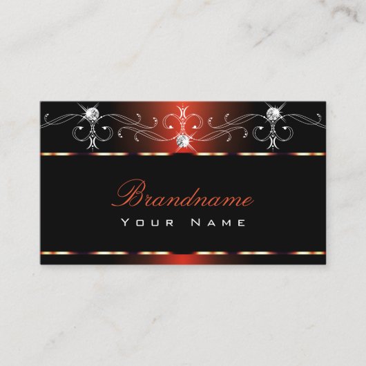 Zwarte Sinaasappels Ornamenten met vierkante openi Visitekaartje (Voorkant)