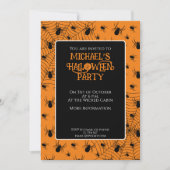 Zwarte sinaasappels spinnen Halloween feest Custom Kaart (Voorkant)