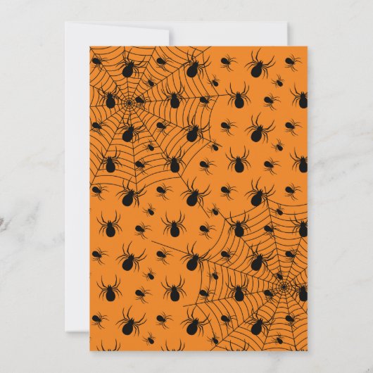 Zwarte sinaasappels spinnen Halloween feest Custom Kaart (Achterkant)