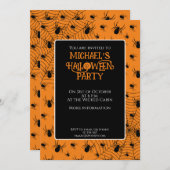 Zwarte sinaasappels spinnen Halloween feest Custom Kaart (Voorkant / Achterkant)