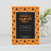 Zwarte sinaasappels spinnen Halloween feest Custom Kaart (Staand voorkant)