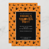 Zwarte sinaasappels spinnen Halloween feest Custom Kaart (Voorkant / Achterkant)