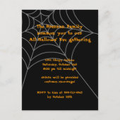 Zwarte sinaasappels spinnenweb Halloween uitnodigi Uitnodiging Briefkaart (Voorkant)