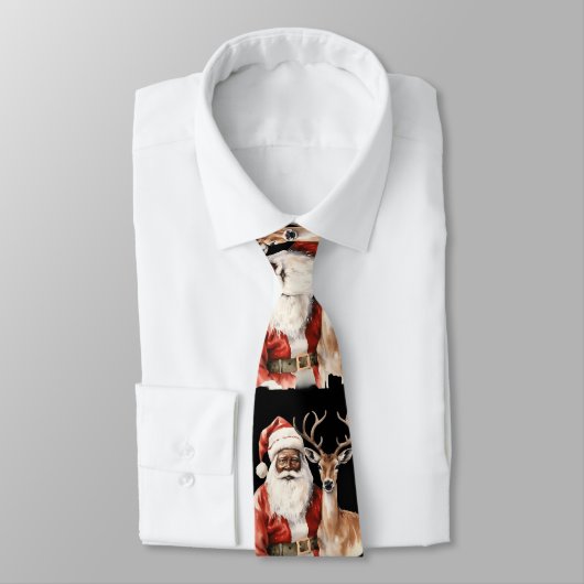 Zwarte Sinterklaas en herten Stropdas (Gebonden)
