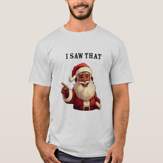 Zwarte Sinterklaas 'Ik zag dat' Grappige vakantie T-shirt (Voorkant)