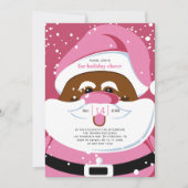 Zwarte Sinterklaas in roze kerstvakantie feest Kaart (Voorkant)