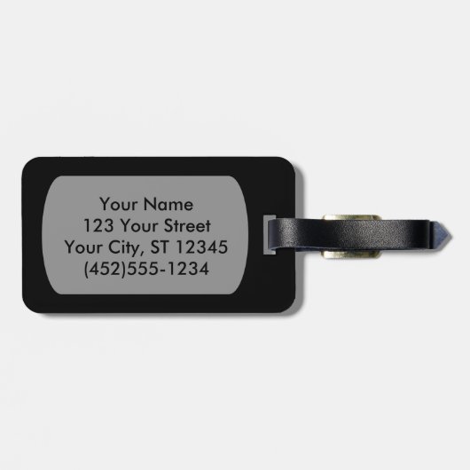 Zwarte Sjabloon Bagagelabel (Achterkant horizontaal)