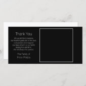 Zwarte sjabloon condoleance bedankt met witte rand (Voorkant / Achterkant)