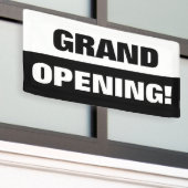 Zwarte sjabloon grand opening business banner (Buitenkant Gebouw)