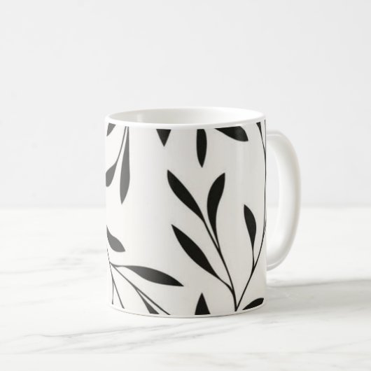 Zwarte sjabloon koffie mok ontwerp (Voorkant rechts)