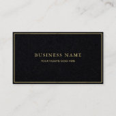 Zwarte Sjabloon Luxe elegante, moderne goudkleurig Visitekaartje (Voorkant)