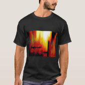 Zwarte Sjabloon Moderne Abstracte kunstschildering T-shirt (Voorkant)