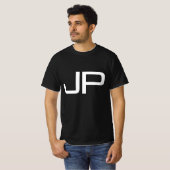 Zwarte Sjabloon Uw Monogram Initiaal Mannen Modern T-shirt (Voorkant volledig)