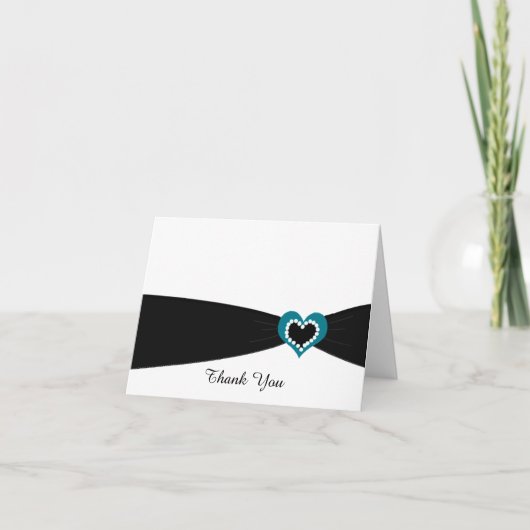 Zwarte Sjerp Met Turquoise Strik Bedankt (Voorkant)