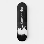 Zwarte Skateboard White Unicorn (Voorkant)