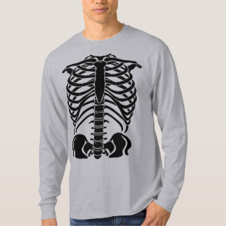 Zwarte skelet ribbenkast t-shirt