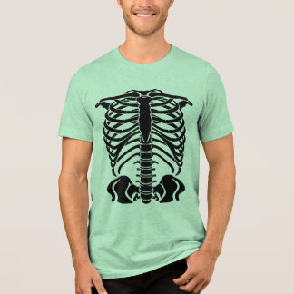 Zwarte skelet ribbenkast Tri-Blend shirt