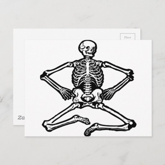 Zwarte Skeleton Briefkaart (Voorkant / Achterkant)
