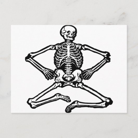 Zwarte Skeleton Briefkaart (Voorkant)