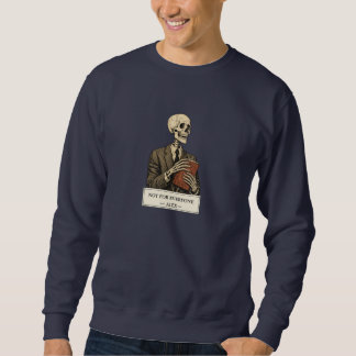 Zwarte Skeleton Grafische Crewneck Sweatshirt voor
