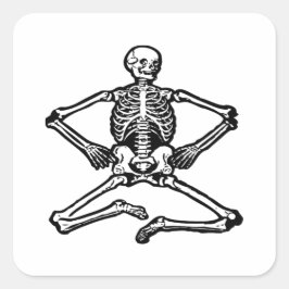 Zwarte Skeleton Vierkante Sticker