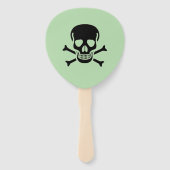 Zwarte Skull groene paddle hand fans Handwaaier (Achterkant)