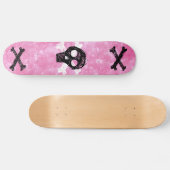 Zwarte Skull Pink skateboard (Horizontaal)