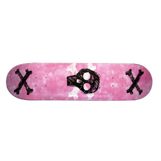 Zwarte Skull Pink skateboard
