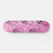 Zwarte Skull Pink skateboard (Horizontaal)