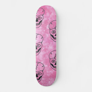 Zwarte Skull Pink skateboard
