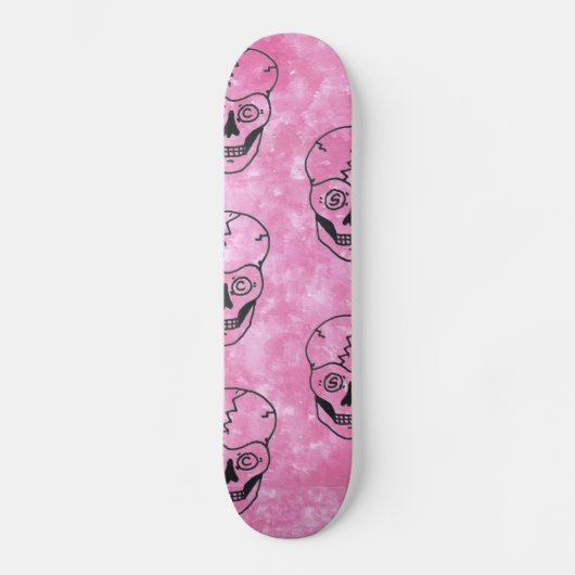 Zwarte Skull Pink skateboard (Voorkant)