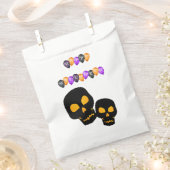 Zwarte Skulls Happy Halloween-ballonnen Bedankzakje (Geknipt)