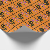 Zwarte Skulls Happy Halloween-ballonnen Cadeaupapier (Hoek)