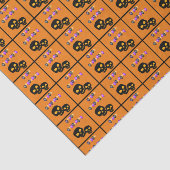 Zwarte Skulls Happy Halloween-ballonnen Tissuepapier (Detail)