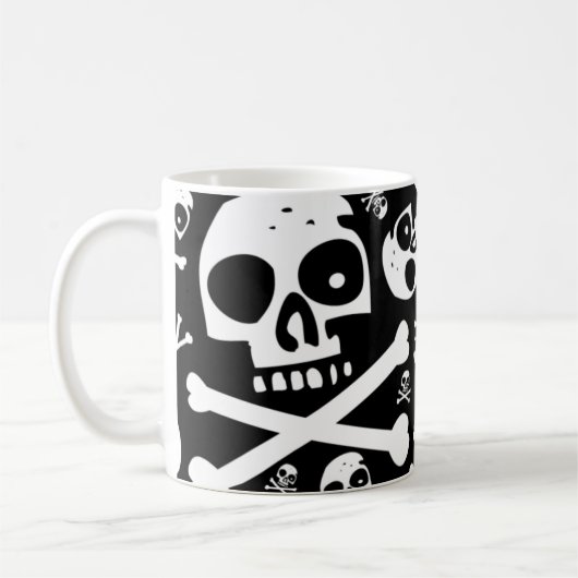 Zwarte Skulls Koffiemok (Links)