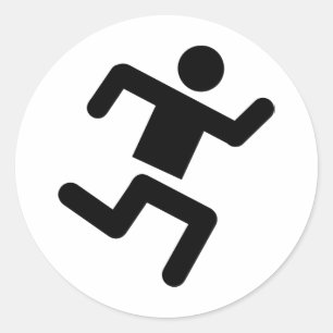 zwarte slager ronde sticker