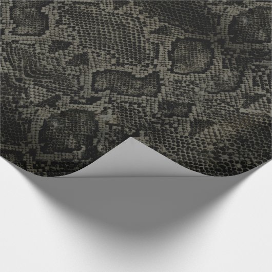 Zwarte slang cadeaupapier (Hoek)