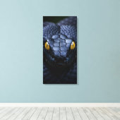 Zwarte Slang Canvas Afdruk (Insitu (Houten vloer))