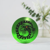 ZWARTE SLANG DRAAK EMERALD GROENE EDELSTEEN KAART (Staand voorkant)