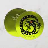 ZWARTE SLANG DRAAK GELE TOPAZE EDELGESTEENTE KAART (Voorkant / Achterkant)