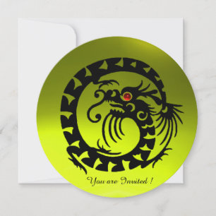 ZWARTE SLANG DRAAK GELE TOPAZE EDELGESTEENTE KAART