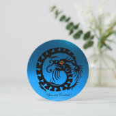 ZWARTE SLANG DRAGON BLAUWE SAPPHIEREDEEL STEEN KAART (Staand voorkant)