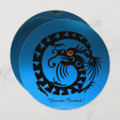 ZWARTE SLANG DRAGON BLAUWE SAPPHIEREDEEL STEEN KAART (Voorkant / Achterkant)