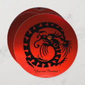 ZWARTE SLANG DRAGON ROOD ROBIJN EDELGESTEENTE KAART (Voorkant / Achterkant)