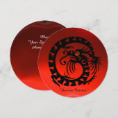 ZWARTE SLANG DRAGON ROOD ROBIJN EDELSTEEN KAART (Voorkant / Achterkant)