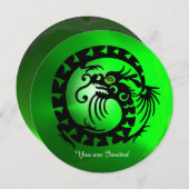 ZWARTE SLANG DRAGON SMARAGD GROEN EDELSTEEN KAART (Voorkant / Achterkant)