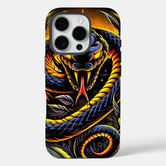 Zwarte Slang Kunst Phonehoesje Case-Mate iPhone Case (Achterkant)