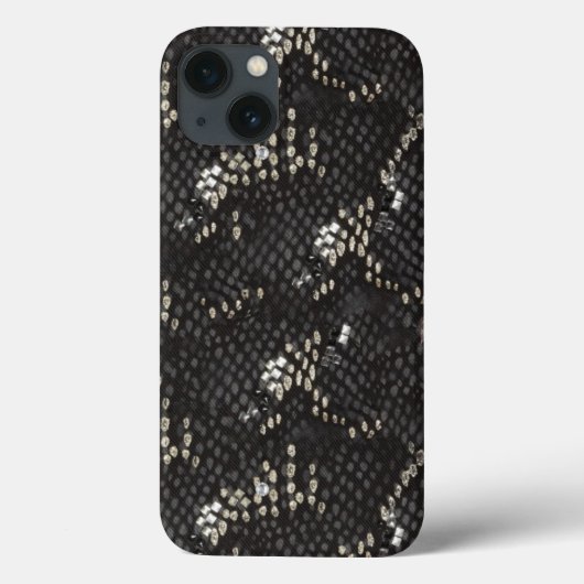 Zwarte slang met diamantpatroon Case-Mate iPhone case (Achterkant)